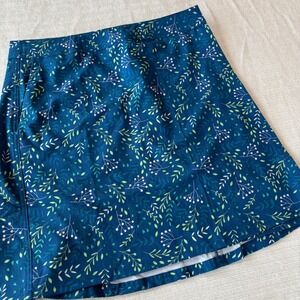 RipSkirt Hawaii Teal Botanical Leaf Print Wrap Skirt Medium Quick Dry Athletic